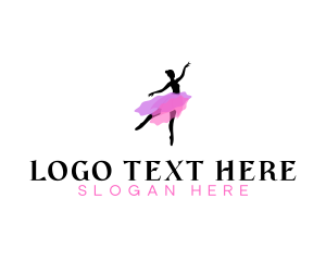 Performer - Dancing Ballerina Woman logo design