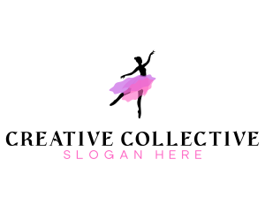 Dancing Ballerina Woman logo design