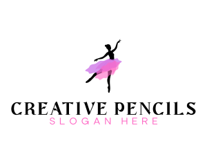 Dancing Ballerina Woman logo design