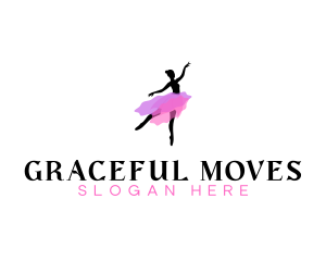 Choreography - Dancing Ballerina Woman logo design