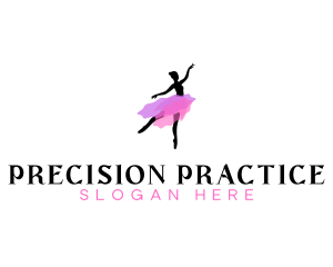 Practice - Dancing Ballerina Woman logo design