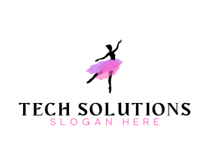 Performer - Dancing Ballerina Woman logo design