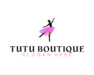 Tutu - Dancing Ballerina Woman logo design