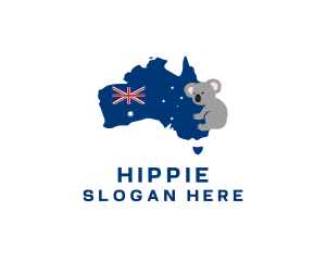 Map - Australian Koala Map logo design
