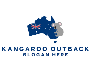 Australian - Australian Koala Map logo design