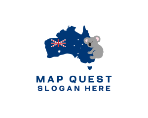 Australian Koala Map logo design