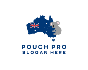 Marsupial - Australian Koala Map logo design