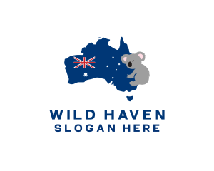 Australian Koala Map logo design