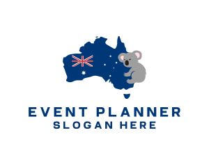 Oz - Australian Koala Map logo design