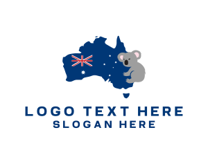 Australian Koala Map Logo