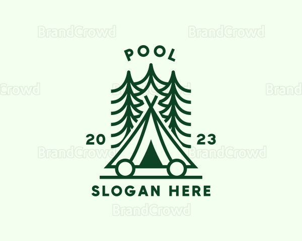 Forest Camping Tent Logo