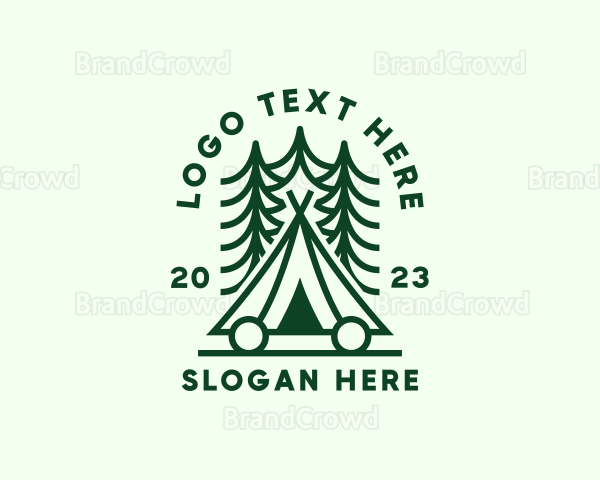 Forest Camping Tent Logo