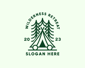 Camping - Forest Camping Tent logo design