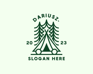 Tent - Forest Camping Tent logo design