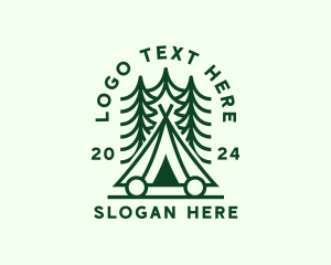 Adventure - Forest Camping Tent logo design