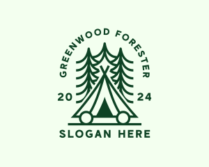 Forest Camping Tent logo design