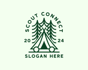 Forest Camping Tent logo design