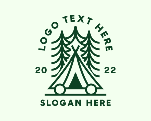 Camping - Forest Camping Tent logo design