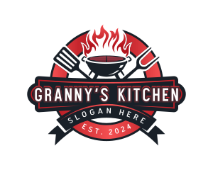 Grill Cooking Barbeque logo design