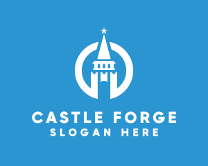 Modern Tower Castle logo design