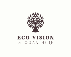 Eco Tree Woman logo design