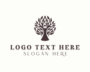 Yoga - Eco Tree Woman logo design