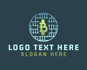 Digital Currency - Bitcoin Circuit Technology logo design