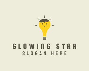 Shining - Shining Happy Bulb logo design