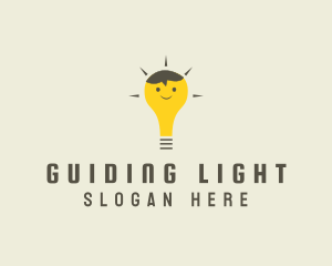 Shining Happy Bulb  logo design