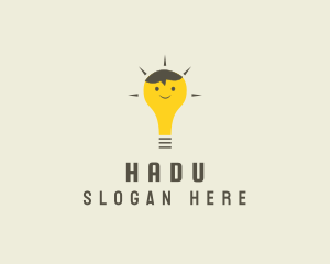 Lamp - Shining Happy Bulb logo design