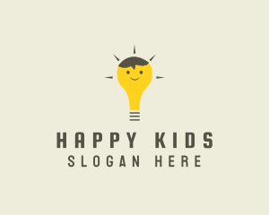 Shining Happy Bulb  logo design