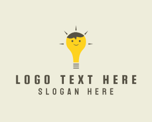 Brilliant - Shining Happy Bulb logo design