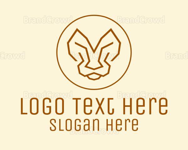 Minimalist Tiger Lion Face Logo