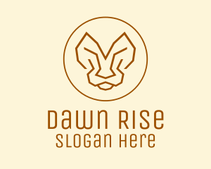 Minimalist Tiger Lion Face  logo design