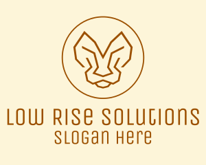 Minimalist Tiger Lion Face  logo design