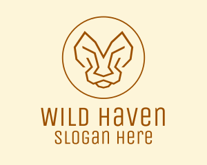 Minimalist Tiger Lion Face  logo design