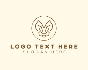 Minimalist Tiger Lion Face  logo design