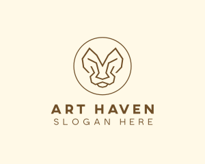 Minimalist Tiger Lion Face  logo design