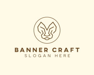 Minimalist Tiger Lion Face  logo design