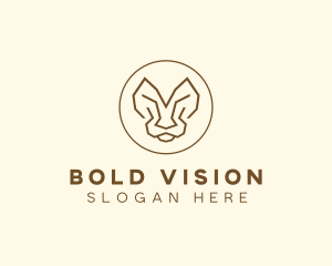 Minimalist Tiger Lion Face  logo design