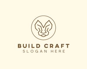 Minimalist Tiger Lion Face  logo design