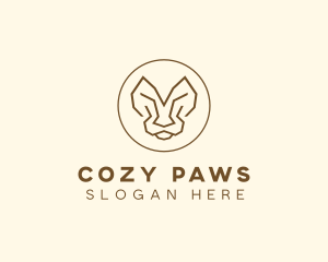 Minimalist Tiger Lion Face  logo design