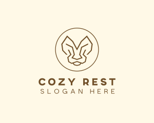 Minimalist Tiger Lion Face  logo design