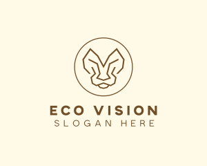 Minimalist Tiger Lion Face  logo design