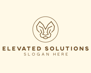 Minimalist Tiger Lion Face  logo design