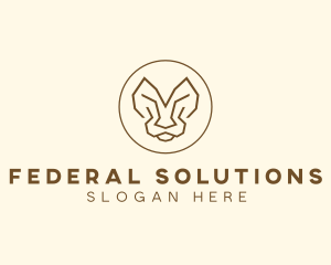 Minimalist Tiger Lion Face  logo design