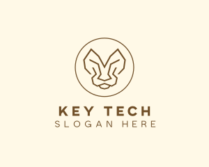 Minimalist Tiger Lion Face  logo design