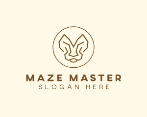 Minimalist Tiger Lion Face  logo design