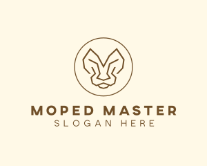 Minimalist Tiger Lion Face  logo design