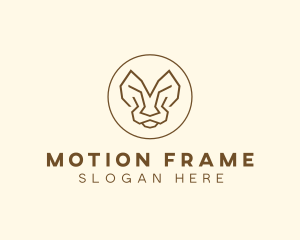 Minimalist Tiger Lion Face  logo design